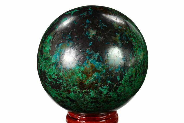 Polished Malachite & Chrysocolla Sphere - Peru #156468